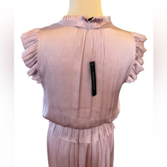 Banana Republic women’s maxi dress size 6 blush pink satin ruffle sleeveless NWT - Picture 9 of 15